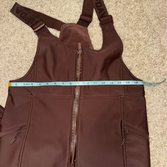 Halfdays Isabel Soft Shell Bib Pant Ski Large Waterproof Brown Spiked Cocoa - Picture 6 of 13